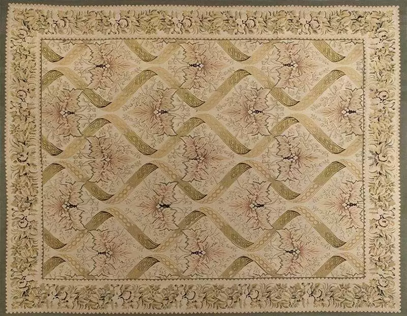Grand tapis d'Aubusson fait main