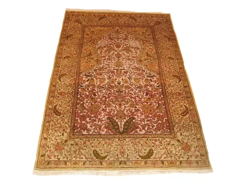 tapis herekh en soie & fils métaliques - turquie