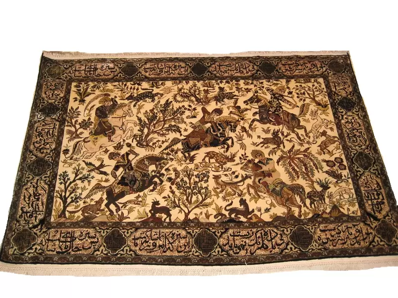 tapis ghoum en soie - iran